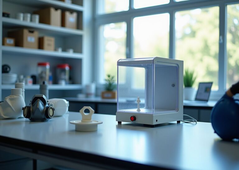 Мастерская 3D печати с безопасной ацетоновой ванной, полированные ABS и ASA детали, средства защиты и вытяжка на рабочем столе